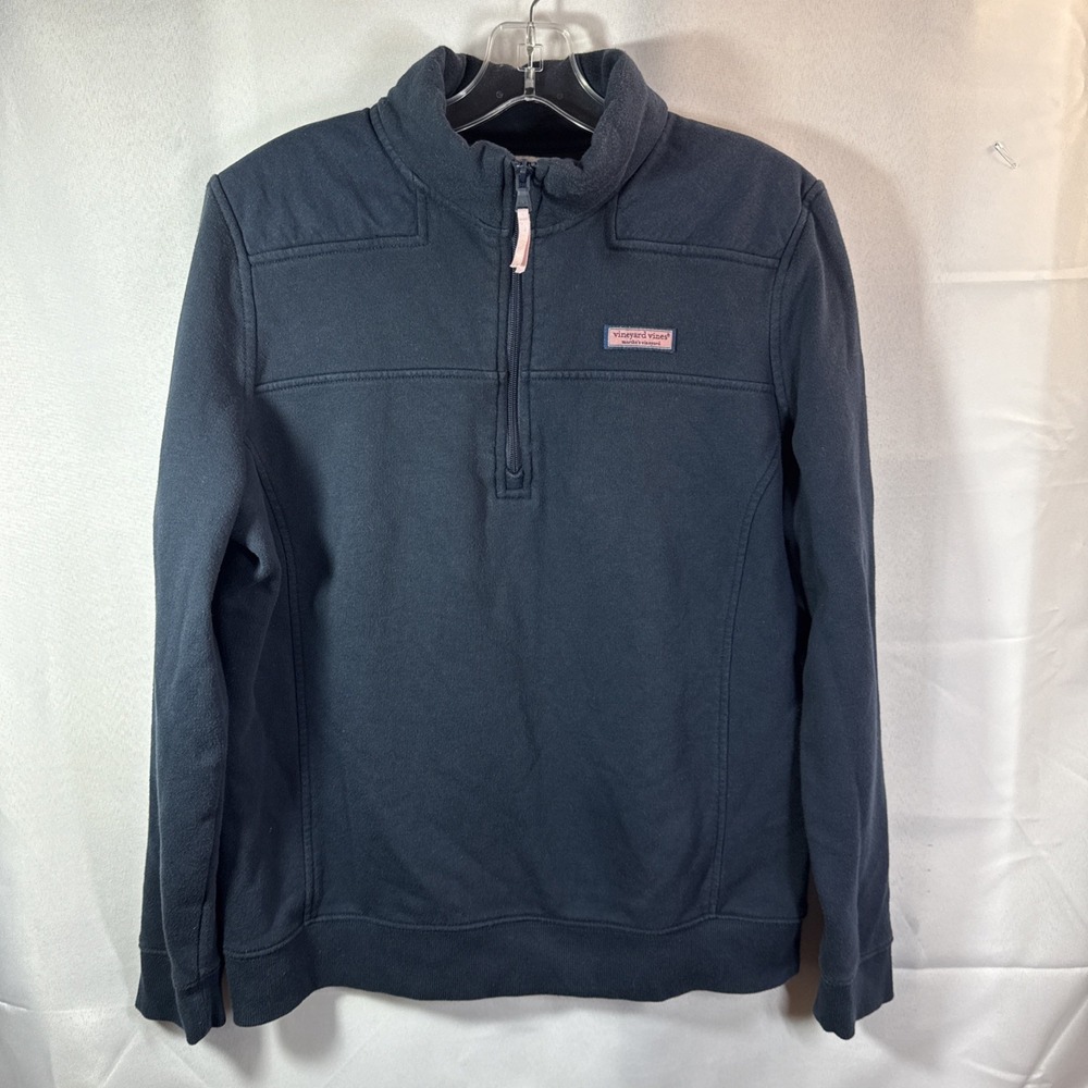 Vineyard Vines Womens Shep  Navy Blue 1/4 Zip Pullover Style 2K001317 VTG  Sz L